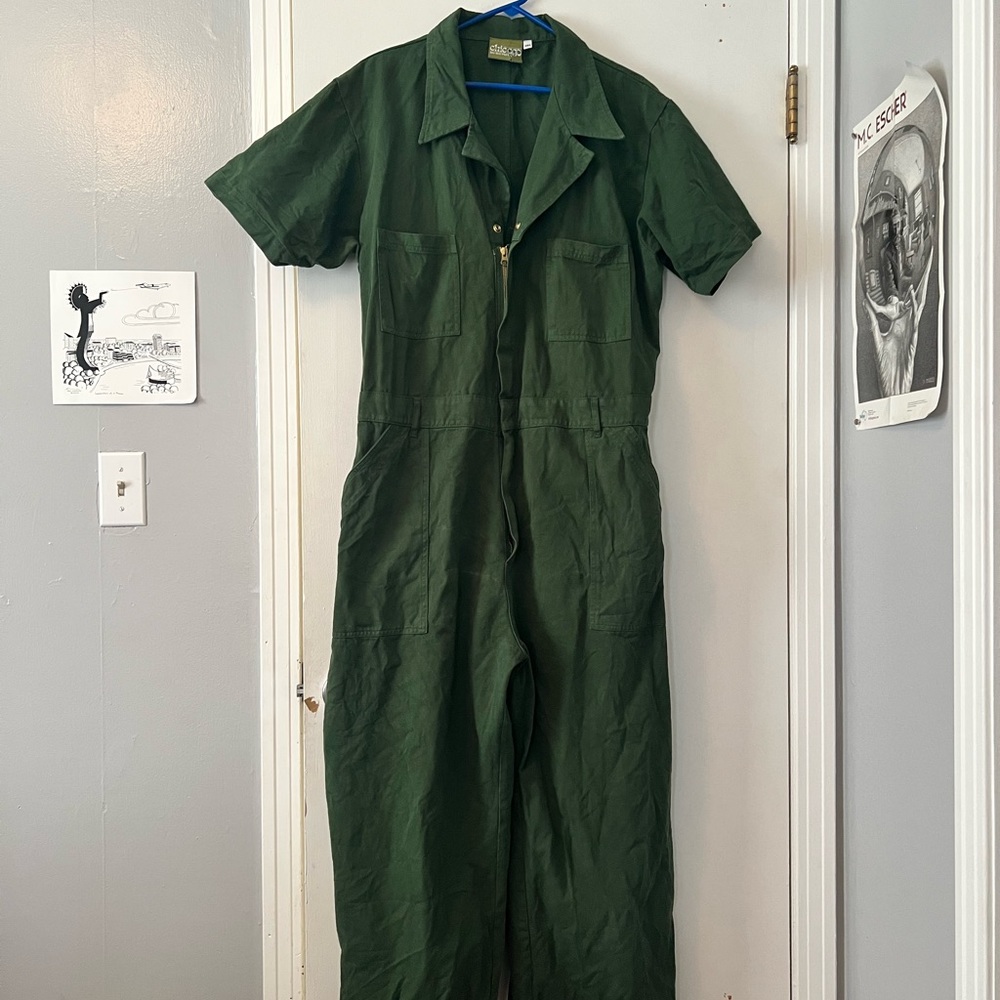 Big Bud Press Dark Green Shit Sleeve Jumpsuit 3X
